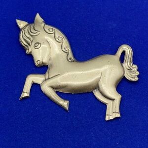 Vintage Sterling Silver Horse Brooch
